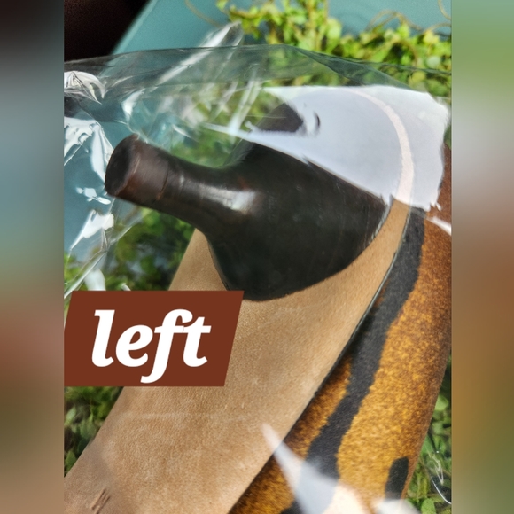 MICHAEL KORS Y2k Yellow Gold Chocolate Tiger Ombre Silk Low Kitten Heel Pumps 9 - Picture 6 of 16